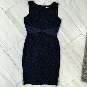 Anthropologie Moulinette Soeurs Sculpted Textured Sheath Dress Blue Black NWT 14